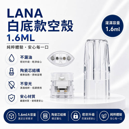 LANA 空煙彈殼 1.6ML｜小容量空倉／空煙彈／空殼｜一代通用